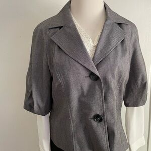 Worthington Gray Tailored Blazer Short-Sleeve Jacket